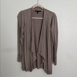 White House Black Market Taupe Open Front Cardigan